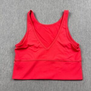 Lululemon Tank Top Women 6 Red Power Pivot Everlux Cropped V-Neck Yoga Gym